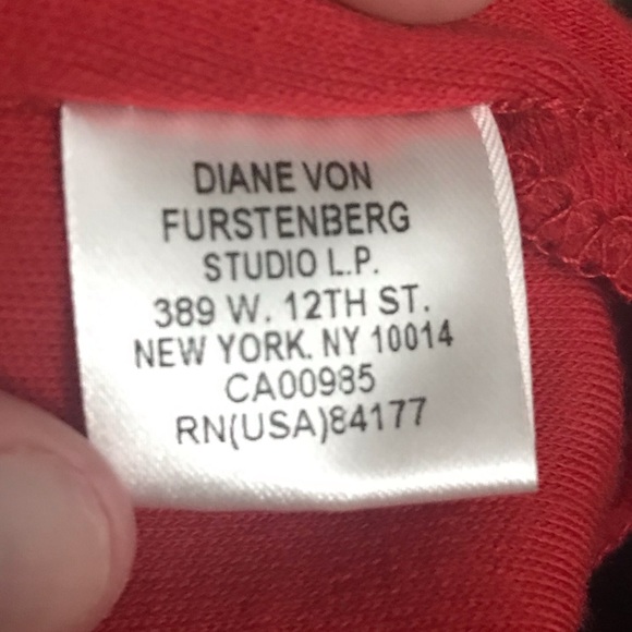 Diane Von Furstenberg 100% Wool Red Midi Dress - Picture 5 of 8